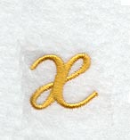 Curly Script Lower Case Letter x (3 Inch)