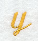 Curly Script Lower Case Letter y (3 Inch)