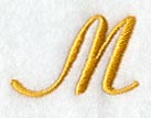 Curly Script Letter M (3 Inch)