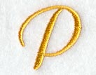 Curly Script Letter P (3 Inch)