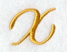 Curly Script Letter X (3 Inch)