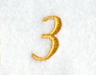 Curly Script Number 3 (3 Inch)
