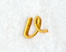 Curly Script Lower Case Letter v (3 Inch)