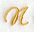 Curly Script Letter N (3 Inch)