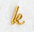 Curly Script Lower Case Letter k (3 Inch)