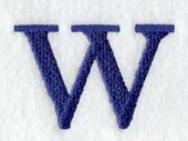 Schoolbook Lower Case Letter w (3 Inch)