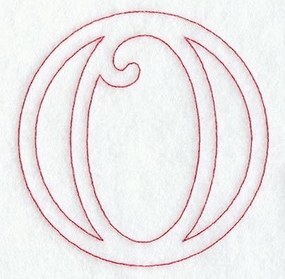 Majestic Letter O (Redwork) - 5 Inch