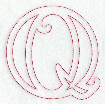 Majestic Letter Q (Redwork) - 5 Inch