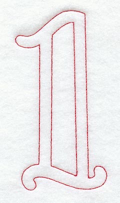 Majestic Number 1 (Redwork) - 5 Inch