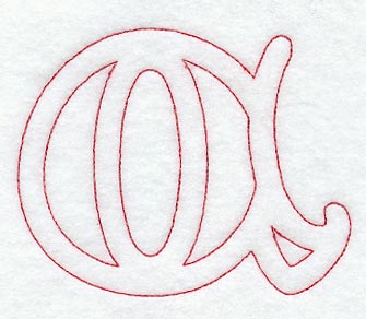 Majestic Letter A (Redwork) - 5 Inch