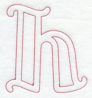 Majestic Letter H (Redwork) - 5 Inch