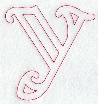Majestic Letter Y (Redwork) - 5 Inch