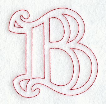 Majestic Letter B (Redwork) - 5 Inch