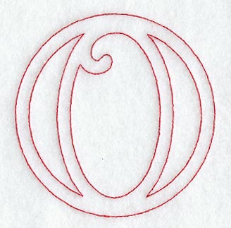 Majestic Letter O (Redwork) - 5 Inch