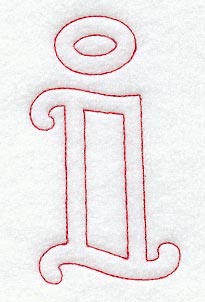 Majestic Letter I (Redwork) - 5 Inch