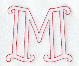 Majestic Letter M (Redwork) - 5 Inch