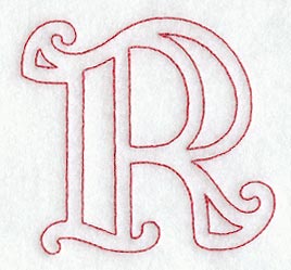 Majestic Letter R (Redwork) - 5 Inch