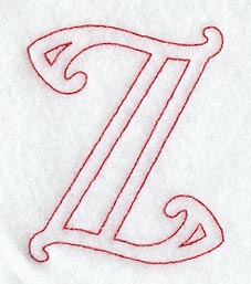 Majestic Letter Z (Redwork) - 5 Inch