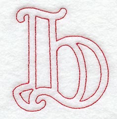 Majestic Letter B (Redwork) - 5 Inch