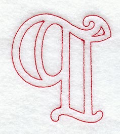 Majestic Letter Q (Redwork) - 5 Inch