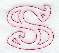 Majestic Letter S (Redwork) - 5 Inch