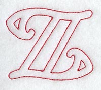 Majestic Letter Z (Redwork) - 5 Inch