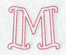 Majestic Letter M (Redwork) - 5 Inch