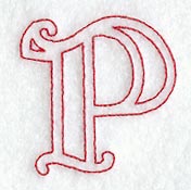 Majestic Letter P (Redwork) - 5 Inch