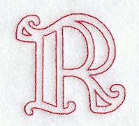 Majestic Letter R (Redwork) - 5 Inch