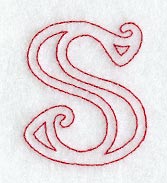 Majestic Letter S (Redwork) - 5 Inch