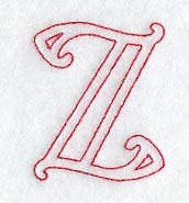 Majestic Letter Z (Redwork) - 5 Inch