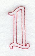 Majestic Number 1 (Redwork) - 5 Inch