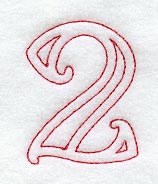Majestic Number 2 (Redwork) - 5 Inch