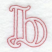 Majestic Letter B (Redwork) - 5 Inch