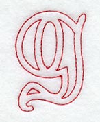 Majestic Letter G (Redwork) - 5 Inch
