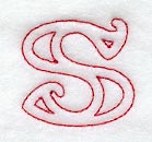 Majestic Letter S (Redwork) - 5 Inch