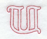 Majestic Letter U (Redwork) - 5 Inch