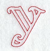 Majestic Letter Y (Redwork) - 5 Inch