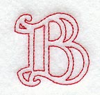 Majestic Letter B (Redwork) - 5 Inch