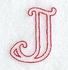 Majestic Letter J (Redwork) - 5 Inch