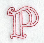 Majestic Letter P (Redwork) - 5 Inch
