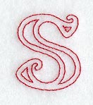 Majestic Letter S (Redwork) - 5 Inch
