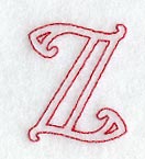 Majestic Letter Z (Redwork) - 5 Inch