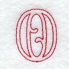 Majestic Number 0 (Redwork) - 5 Inch