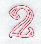 Majestic Number 2 (Redwork) - 5 Inch
