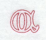 Majestic Letter A (Redwork) - 5 Inch