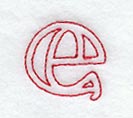 Majestic Letter E (Redwork) - 5 Inch