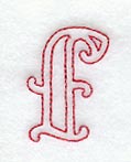 Majestic Letter F (Redwork) - 5 Inch