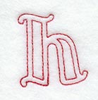 Majestic Letter H (Redwork) - 5 Inch
