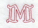 Majestic Letter M (Redwork) - 5 Inch